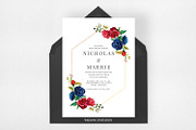 Burgundy & Navy Wedding Suite, an Invitation Template by Azka Creative (Thumbnail 2 of 5)