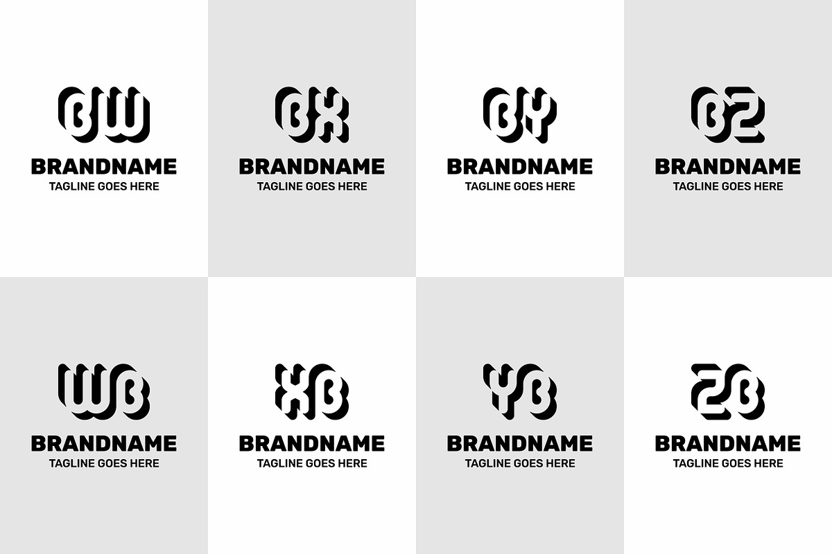 Letters BW WB BX XB BY YB BZ ZB Logo, a Branding & Logo Template by Pray Art Design Studio (Photo 1 of 2)