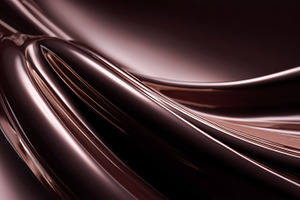 Molten chocolate like fluid surface flowing with graceful waves and smooth refl, a Photo by Studio ANNA