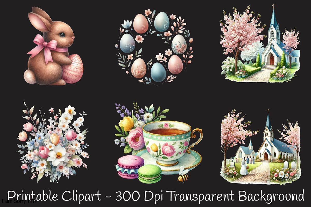 Aesthetic Easter Clipart, a Seasonal Illustration by RobertsArt (Photo 4 of 7)