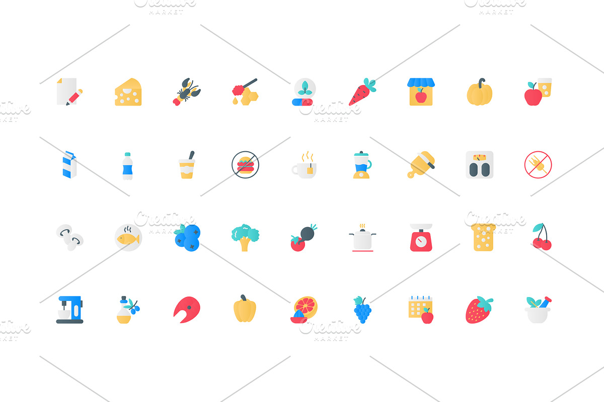 Traditional food & dishes icons, a Food Illustration by Lemberg Vector