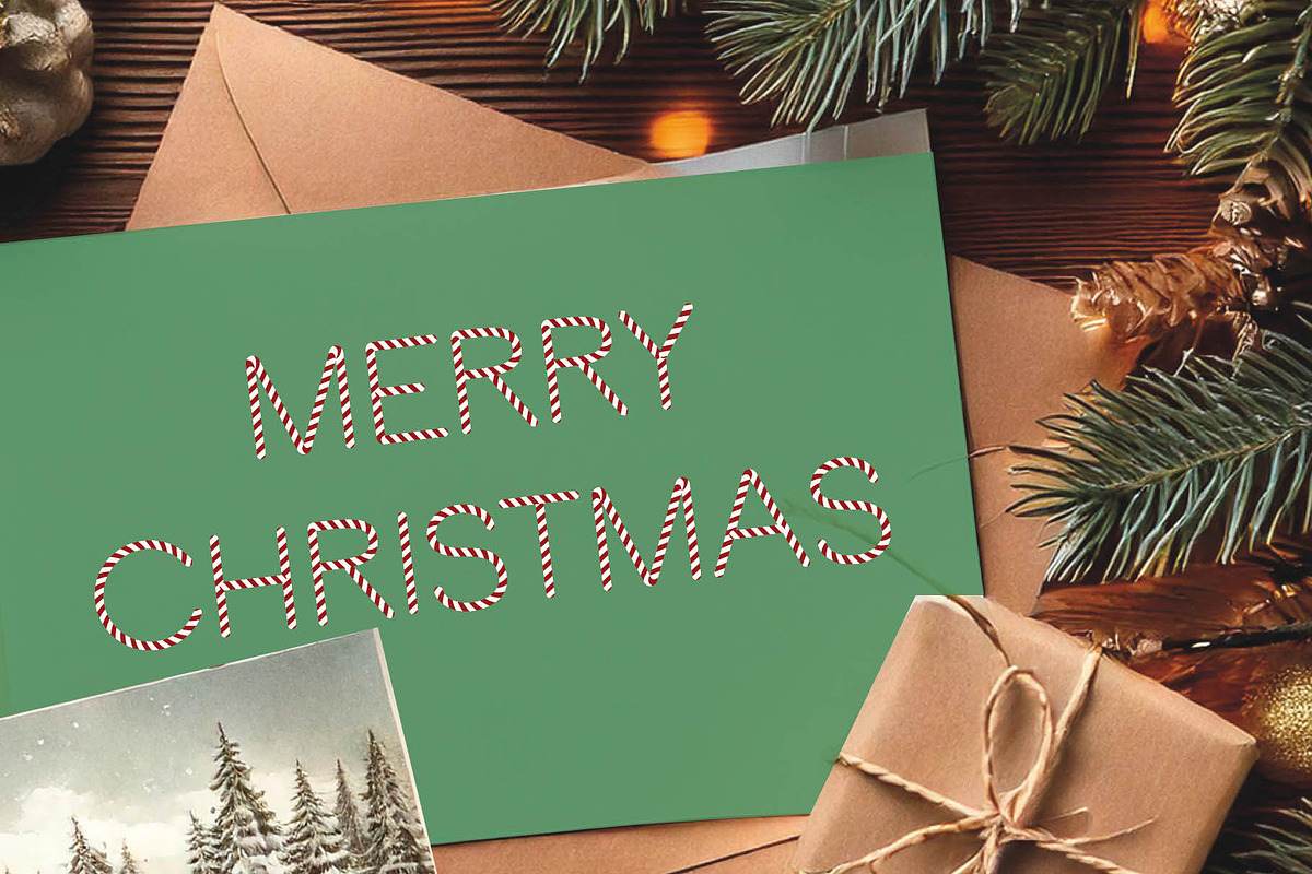 Winter Christmas Font Candy Cane, a Sans Serif Font by Bexx Atelier (Photo 2 of 2)