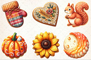Watercolor Autumn Cookies Clipart, an Illustration by Rose Art (Thumbnail 3 of 5)