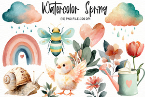 watercolor Spring clipart, an Illustration by Designworld