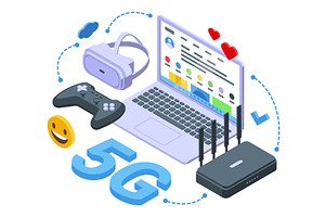 5g internet technology. Global, a Technology Illustration by Valerie Bodnar