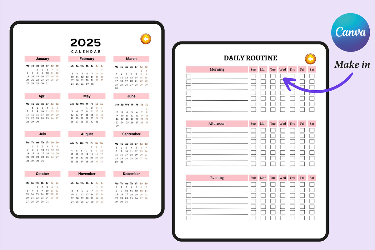Digital Life Planner For Canva, a Stationery Template by Shumaya (Photo 3 of 6)