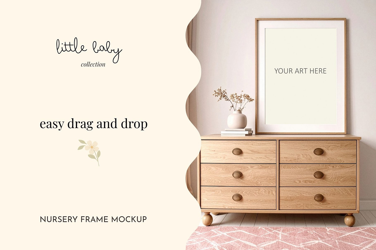Girls Nursery Frame Mockup, a Household Mockup by Coco & Cub Studio (Photo 4 of 5)