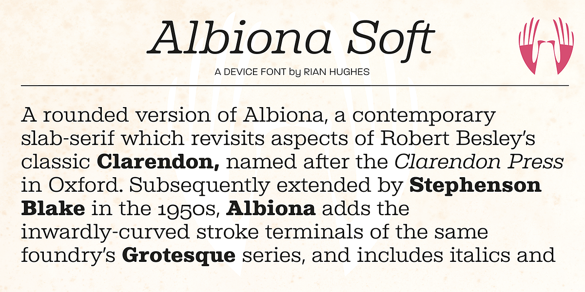 Albiona Soft, a Serif Font by Device (Photo 2 of 5)