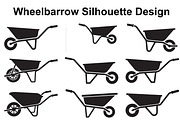 Utility Wheelbarrow Silhouette Set, an Object Graphic by Designs_River (Thumbnail 1 of 3)