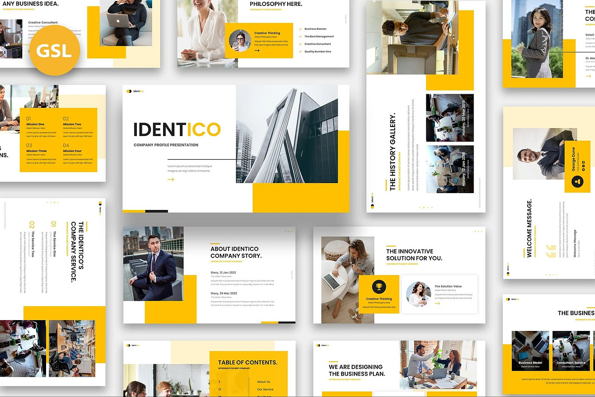 Identico - Company Profile GSlides, a Presentation Template by Fit-tee (Photo 1 of 6)