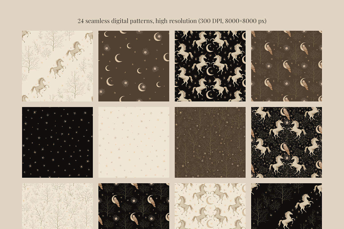 Unicorn Tales Fantasy Patterns, a Pattern Graphic by Ette Design (Photo 5 of 12)