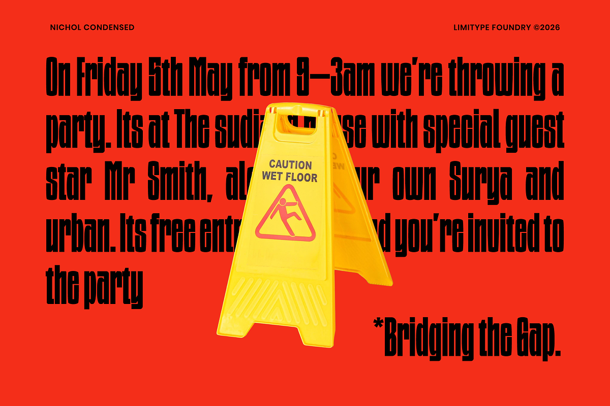 Nichol - Condensed Font, a Sans Serif Font by limitype (Photo 9 of 12)
