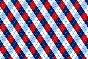 Navy, Red & Blue Argyle & Chevron