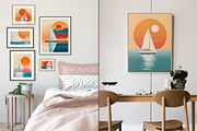Sunset Sailboat Illustration, a Decorative Illustration by Housui Patterns (Thumbnail 4 of 9)