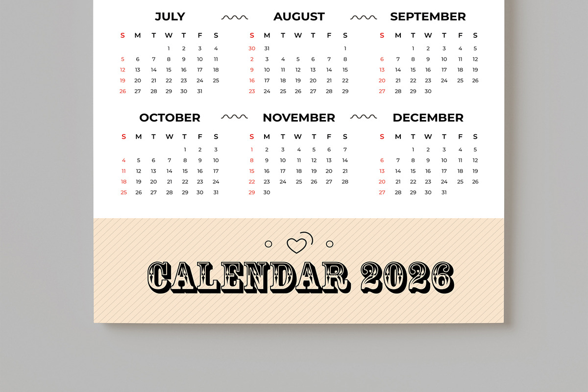 Modern Printable Wall Calendar, a Stationery Template by MightyDesign (Photo 3 of 7)
