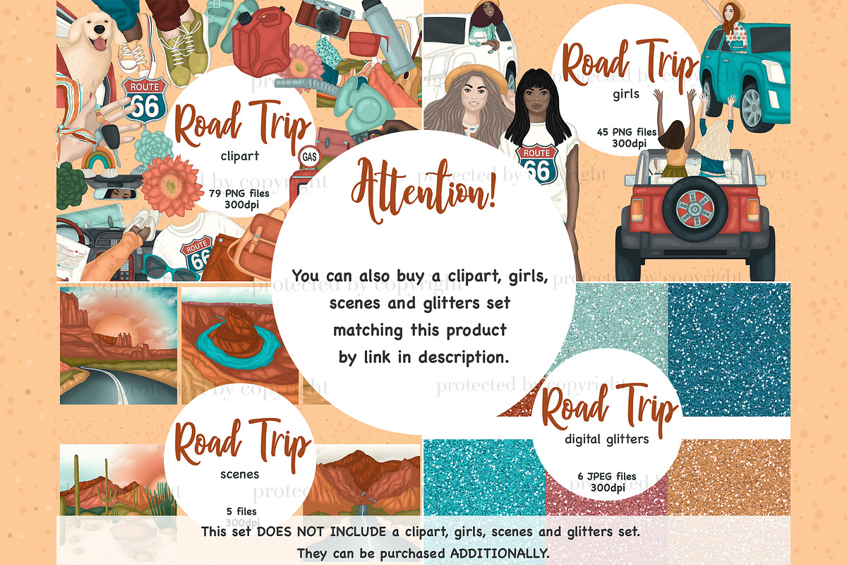 Road Trip Paper, a Pattern Graphic by GlamArtZhanna (Photo 4 of 4)