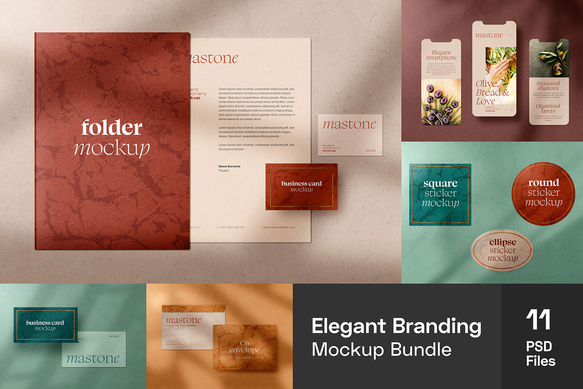 Elegant Stationery Branding Mockup, an Advertising Mockup by Deeplab (Photo 1 of 14)