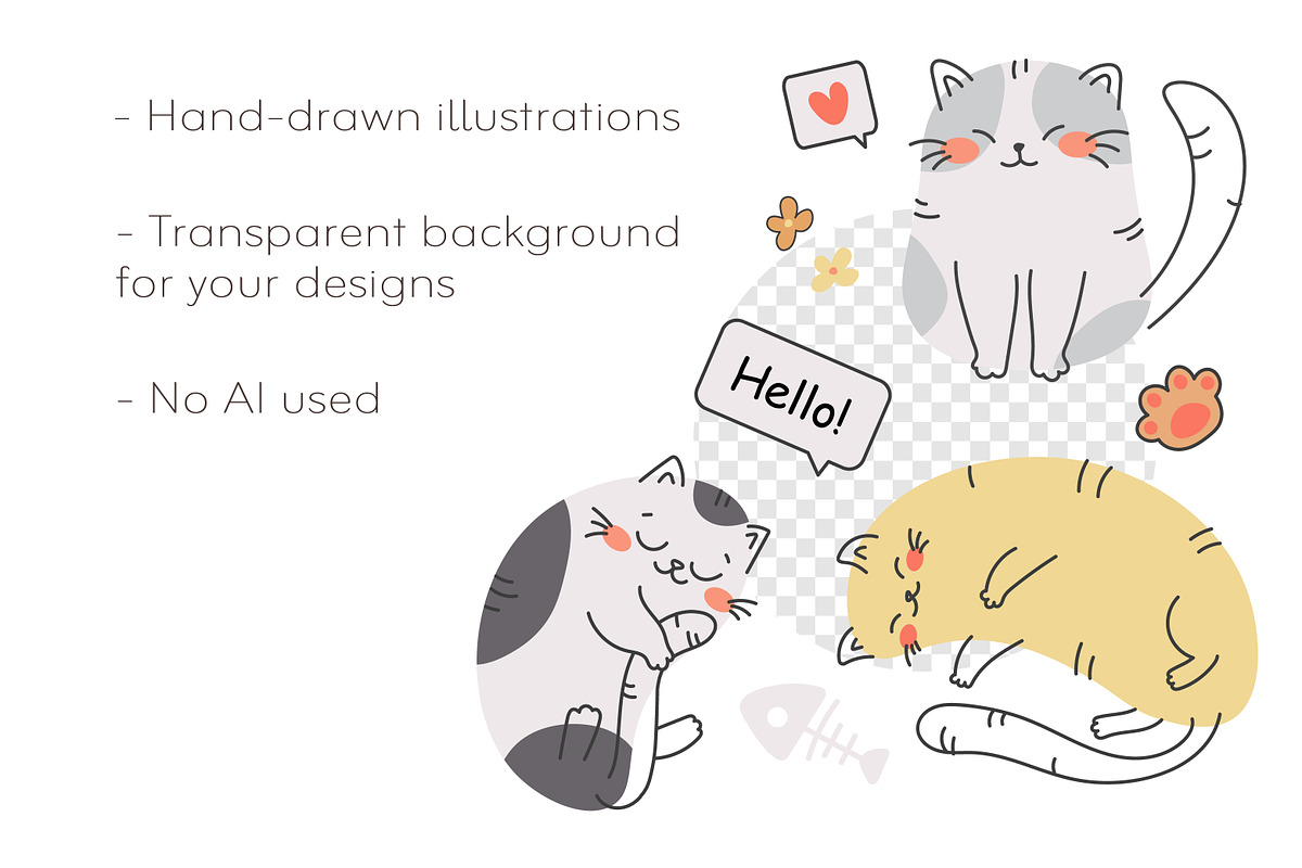 Cats Doodle Clipart, a Pattern Graphic by so.ni.ka-store (Photo 3 of 5)