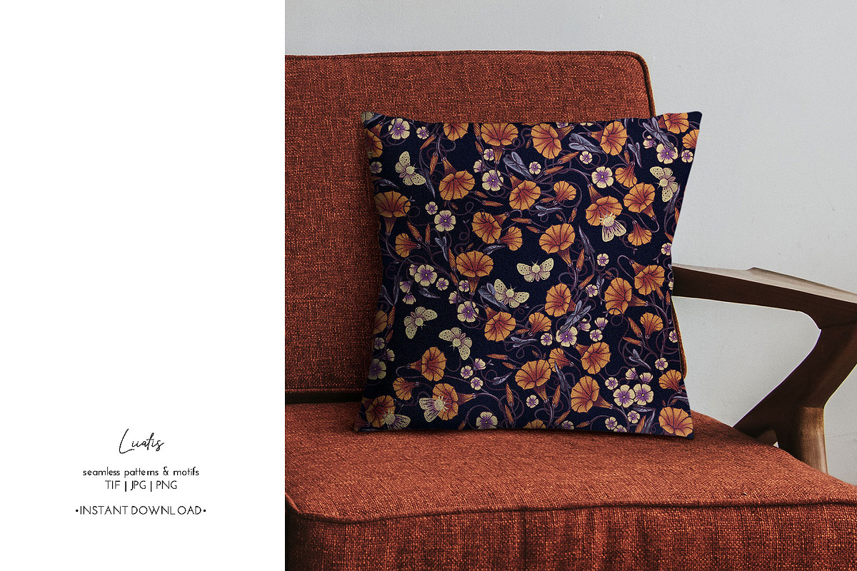 MOTHS — Dark Floral Patterns, a Decorative Illustration by Liiafis (Photo 5 of 8)
