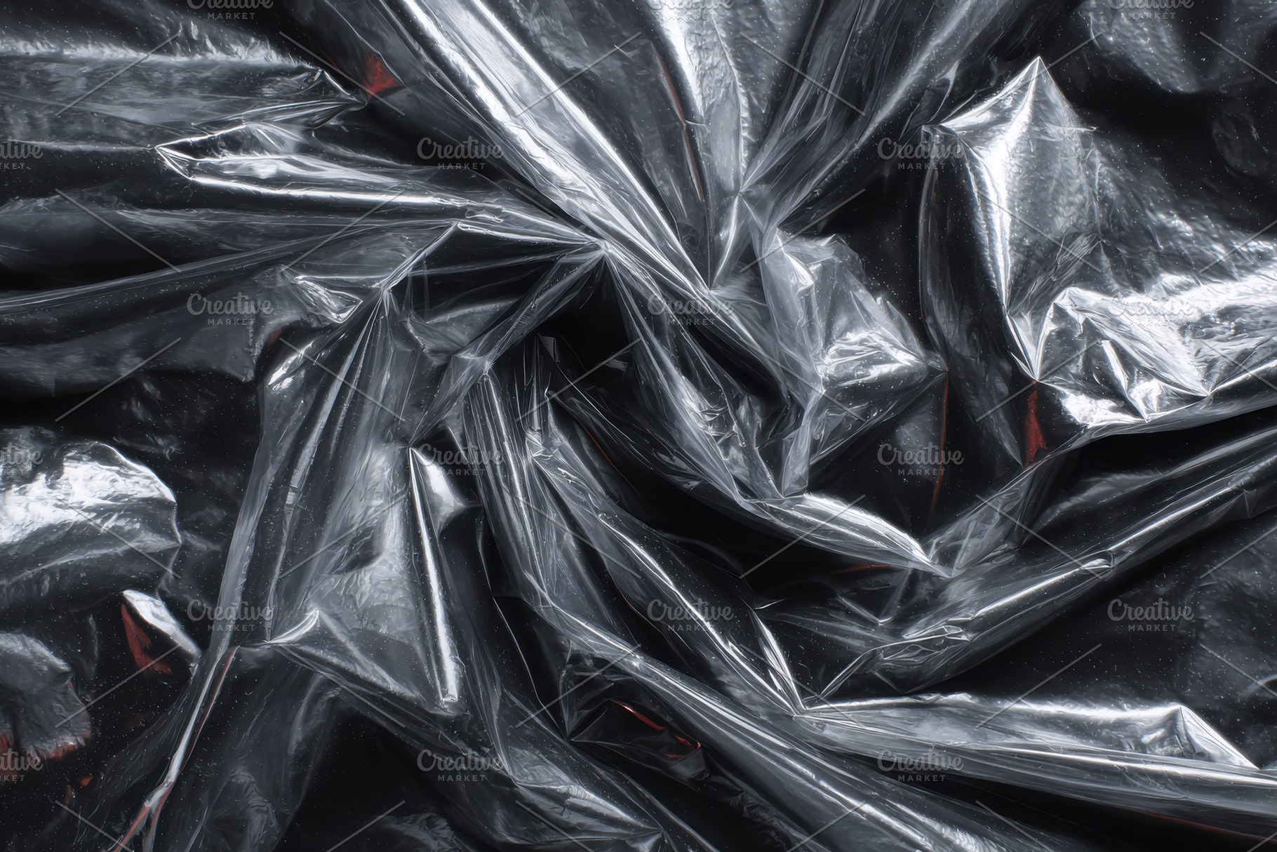 Crumpled Black Plastic Bag Texture A, a Photo by Pixeness Studio