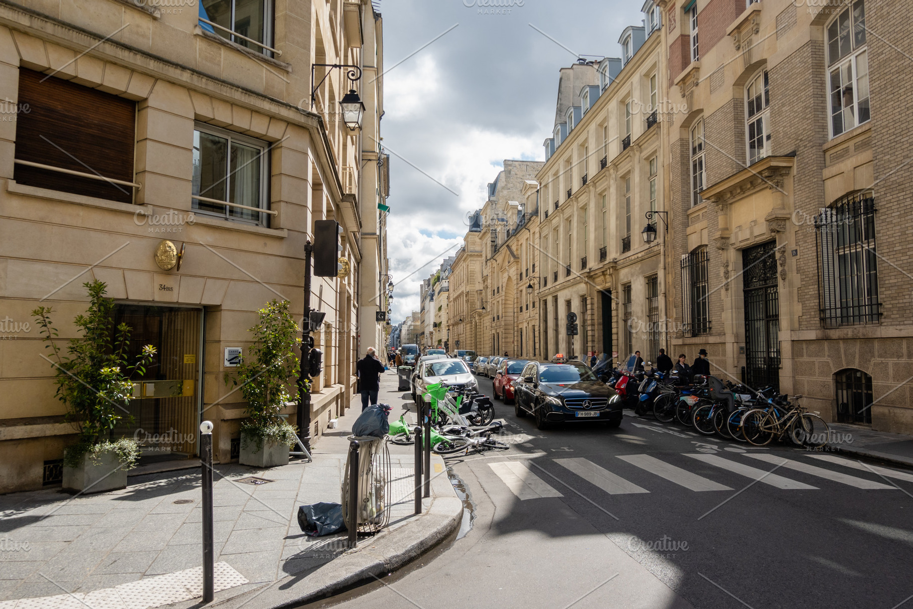 Paris Residential Street in Daylight, an Architecture Photo by Designshot