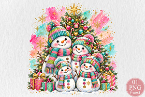 Snowman Family Christmas Sublimation, a Person Illustration by Rose Art