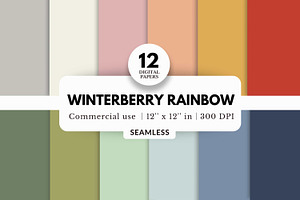 12 Winterberry Rainbow Solid Colors