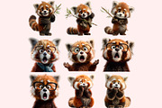 Red Panda PNG Clipart Bundle, a Graphic by M9 Design (Thumbnail 4 of 10)