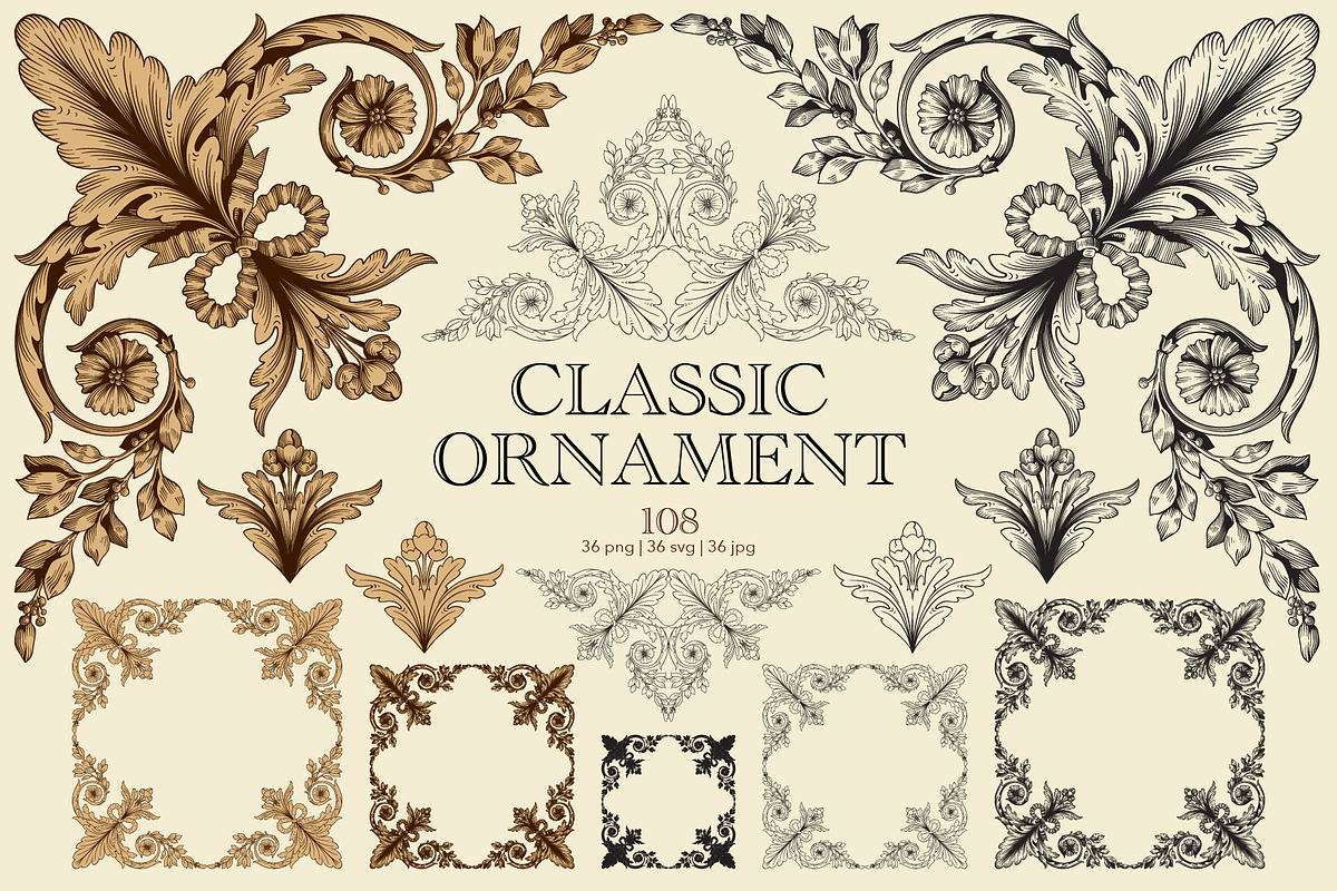Vintage Frames And Borders SVG, an Object Graphic by Samira (Photo 1 of 6)