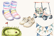 Watercolor Cute Golf Clipart Bundle, a Sport Illustration by BusyDaydesign (Thumbnail 6 of 9)
