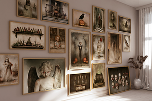 Rustic Halloween Wall Art Collection