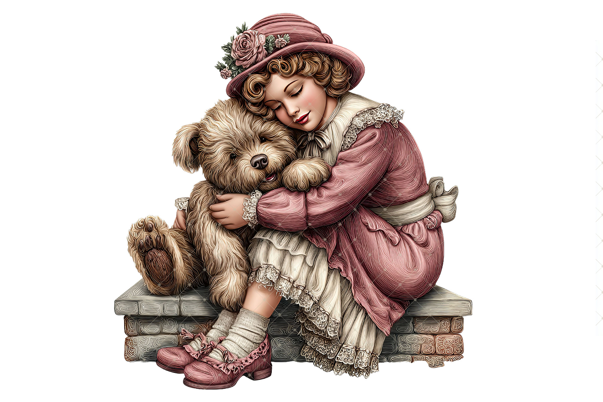 Girl With Teddy Bear Clipart PNG, a Person Illustration by Memories By Lea (Photo 12 of 20)