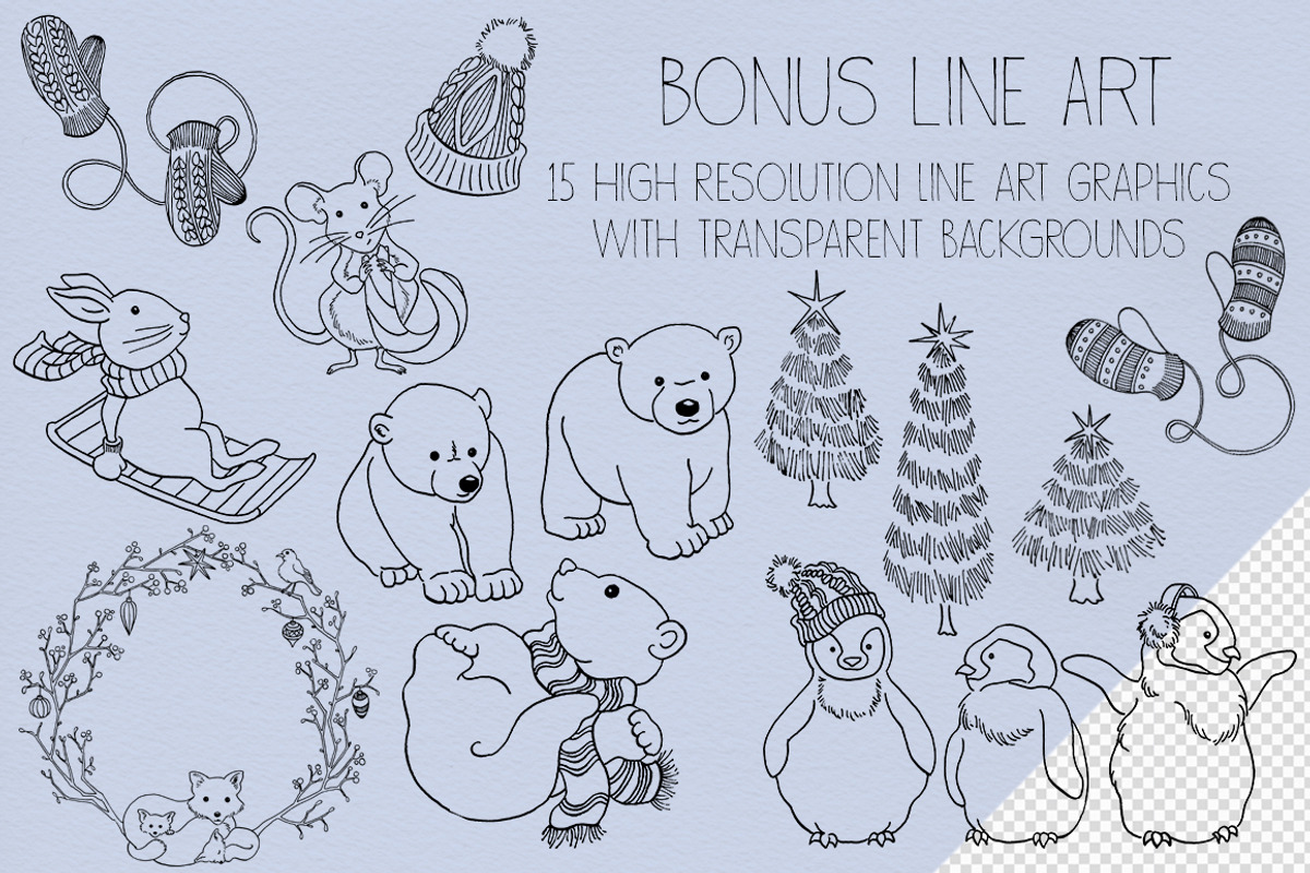 Winter Watercolor Collection, an Animal Illustration by AmberLenaEngle (Photo 4 of 6)