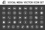 41 Icons Social Media Vector pack, an Icon by FourLeafLover (Thumbnail 6 of 6)