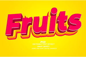 Fruits 3d Editable Text Effect