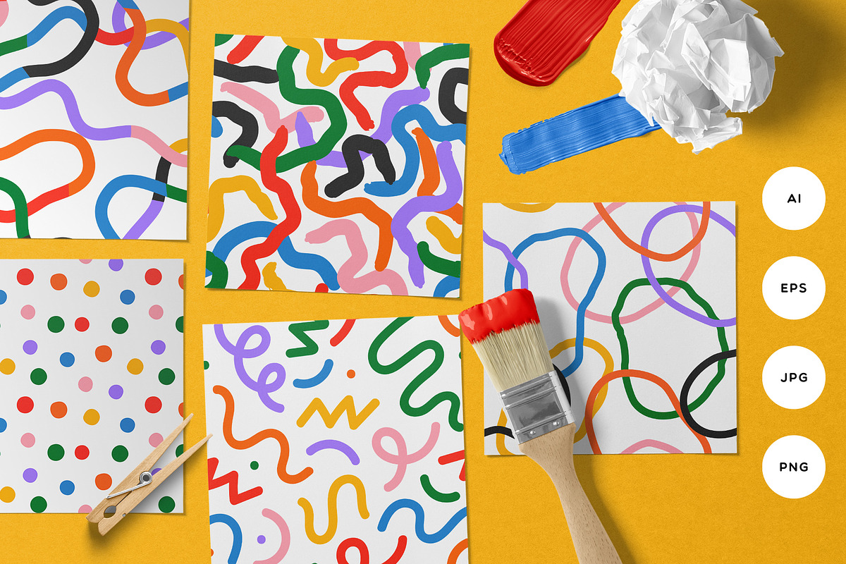 Abstract Kid Pattern Set, a Pattern Graphic by Dedraw Studio (Photo 1 of 12)