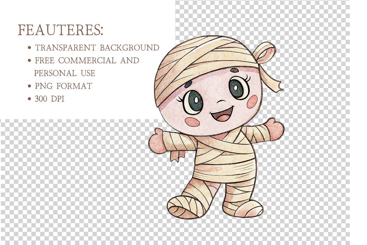 Watercolor Halloween PNG Bundle, a Seasonal Illustration by MockupWizard (Photo 3 of 4)