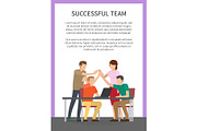 Successful Team Poster Text Vector, a Person Illustration by robuart