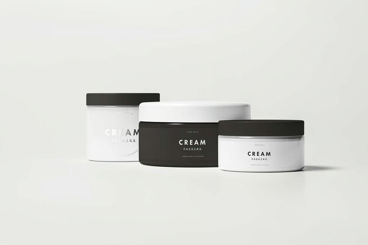 Cosmetic Jars Mock-up, a Packaging Mockup by DesignRushMarket (Photo 2 of 7)