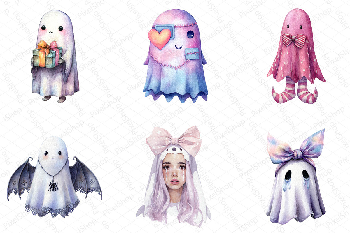 Pink Pastel Goth Halloween Ghost Cli, an Illustration by DreamPrint404 (Photo 4 of 5)