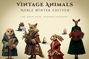 Vintage Animals — Winter Collection, an Animal Illustration by Vika_Softlife (Thumbnail 1 of 8)