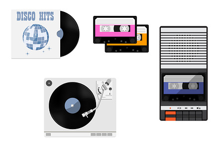Cassette, vinyl, tape recorder, an Icon by Viktorijareut