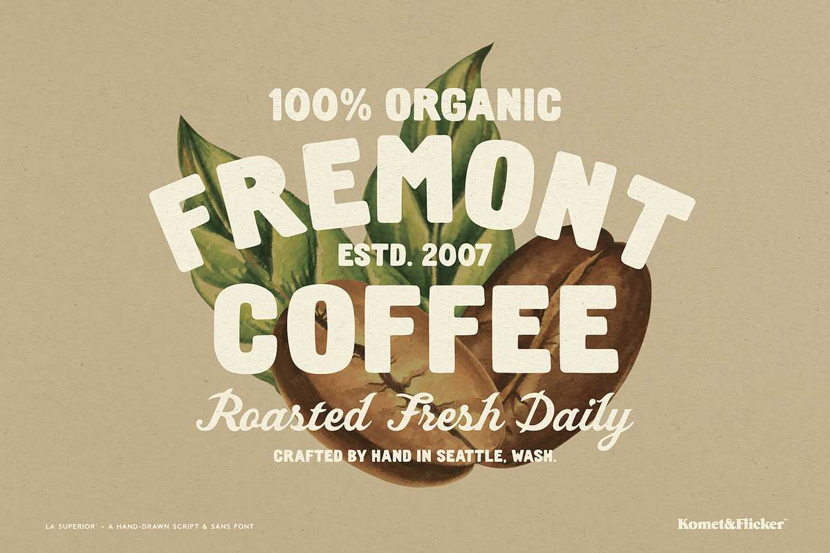 La Superior - A Hand Drawn Font Trio, a Script Font by Komet & Flicker (Photo 7 of 16)