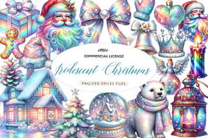 Iridescent Christmas Sublimation Cli, an Illustration by CreationArt