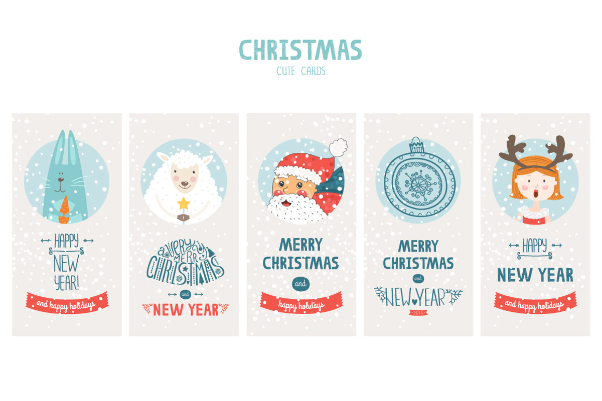 10 Christmas greeting cards, an Animal Illustration by tatiletters (Photo 2 of 5)