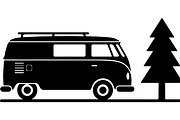 Camper Van and Pine Tree Silhouette, a Transportation Illustration by abu67222 (Thumbnail 8 of 13)
