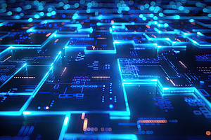 Dynamic background featuring neon gl, a Photo by LOGOCREATIVE