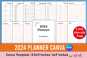 Editable 2024 Planner Canva Interior