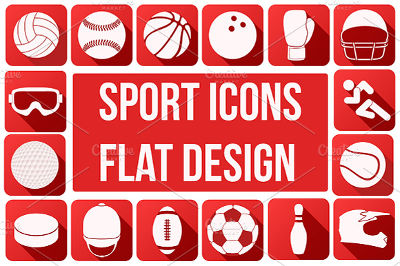 Popular Sport Icons In Flat Style