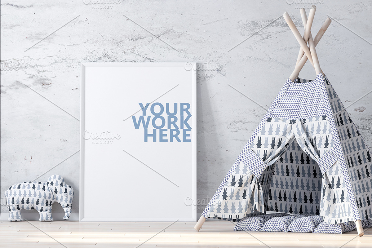 20 PSD. Kids room with frame mockup, a Product Mockup by Radmila (Photo 5 of 5)